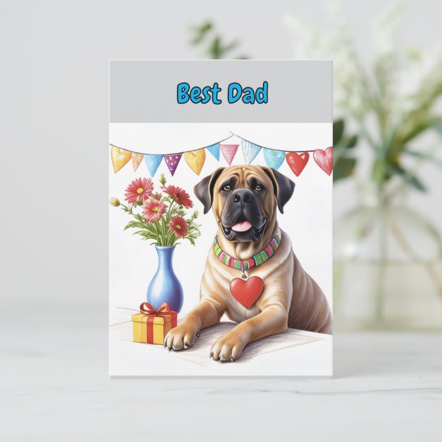 Carte De Remerciements Mastiff lors d'une fête (Debout devant)