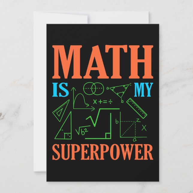 Carte De Remerciements Math Est Superpower Enseignant Mathématiques Mathé (Devant)