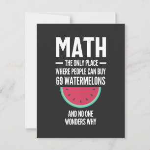 Carte De Remerciements Maths. Drôle Math Sarcasm Citation Cadeau
