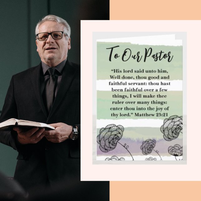 Carte De Remerciements Matthieu 25:21 Appréciation du pasteur (Créateur téléchargé)
