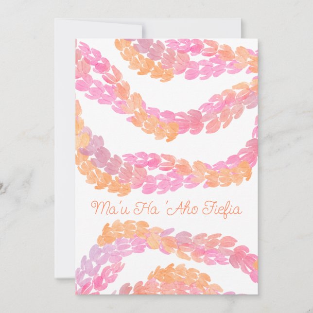 Carte De Remerciements Ma'u ha 'aho fiefia (Devant)