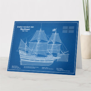 Carte De Remerciements Mayflower - Plan directeur des navires ABD
