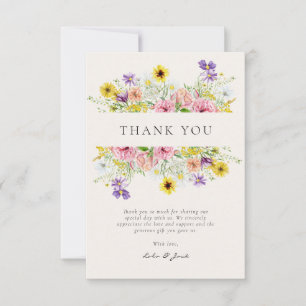 Carte De Remerciements Meadow Fleur sauvage aquarelle