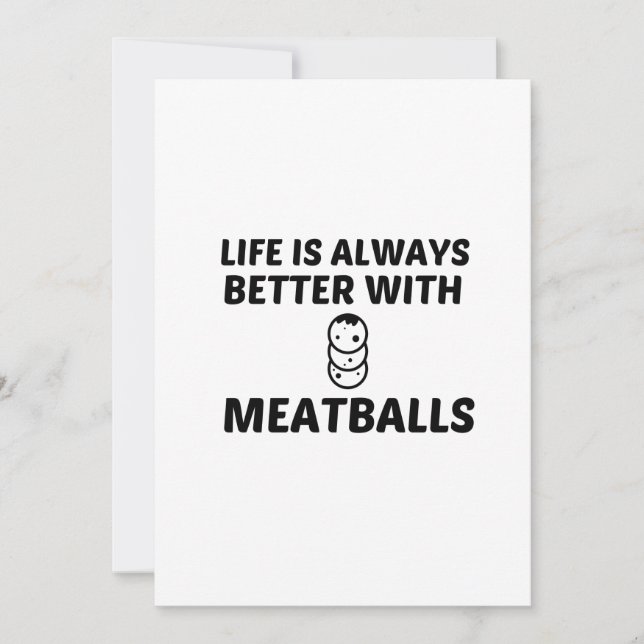 CARTE DE REMERCIEMENTS MEATBALLS LA VIE EST MEILLEURE (Devant)