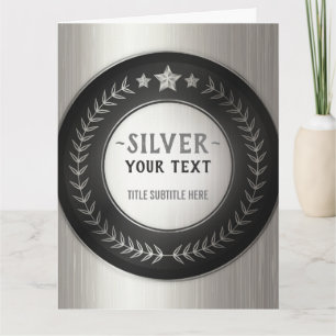 Carte De Remerciements MÉDAILLE DIY IMPRESSION PERSONNALISÉE Argent AJOUT