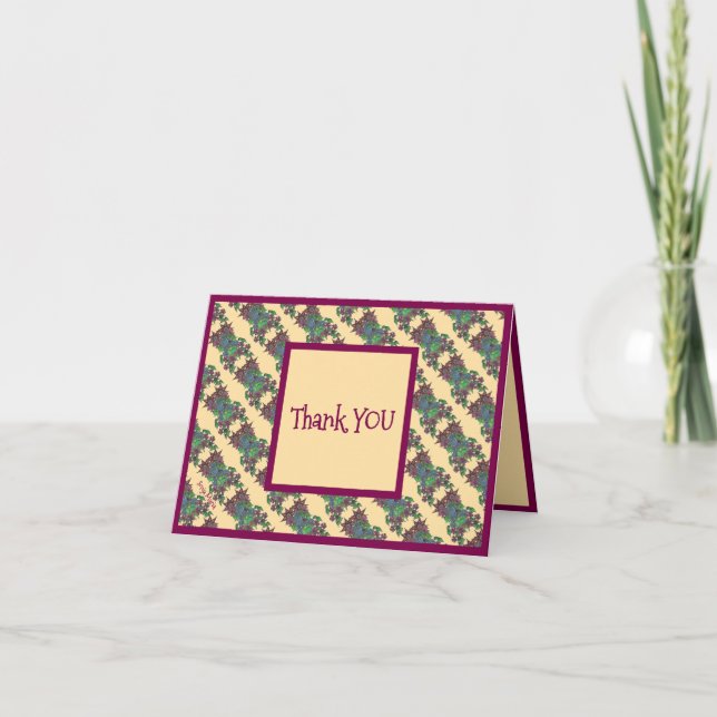 Carte De Remerciements 'Medieval Blooms' design Folded Thank You Card (Devant)