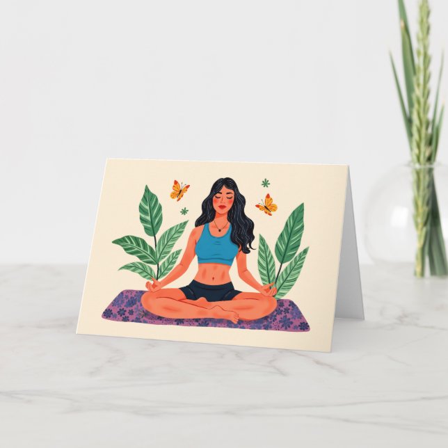Carte De Remerciements Méditation fille (Devant)