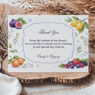Carte De Remerciements Mediterranean Fruit Floral Appreciation Design