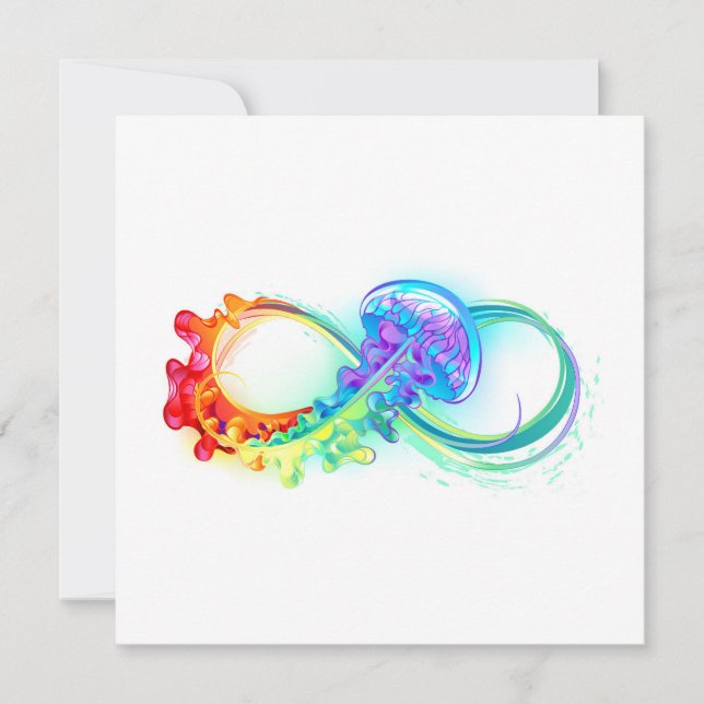 Carte De Remerciements Méduse arc-en-ciel à l'infini (Devant)
