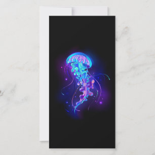 Carte De Remerciements Méduse vibrante aux couleurs lumineuses