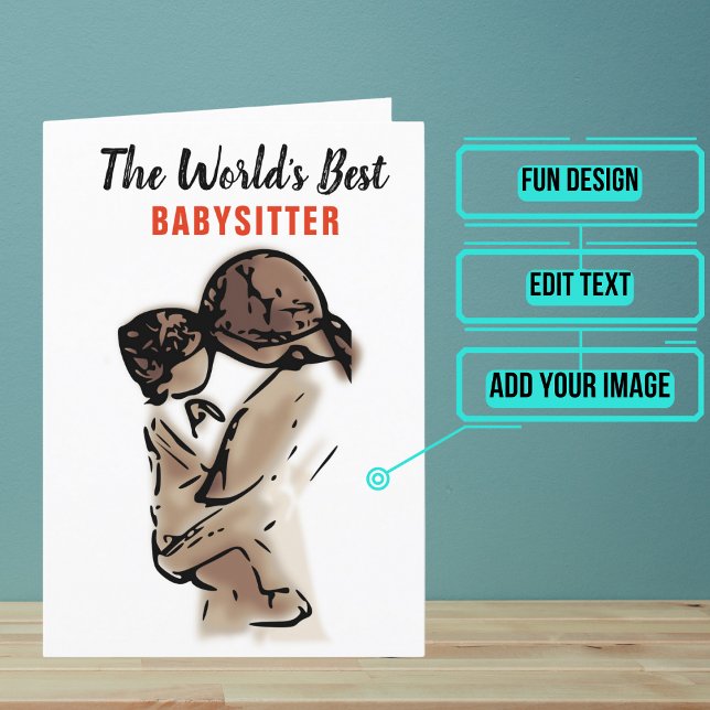 Carte De Remerciements Meilleur baby-sitter (Show your babysitter that you dearly appreciate her.)