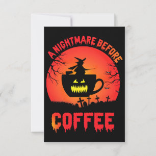 Carte De Remerciements Meilleur café personnalisé pour Halloween – Person