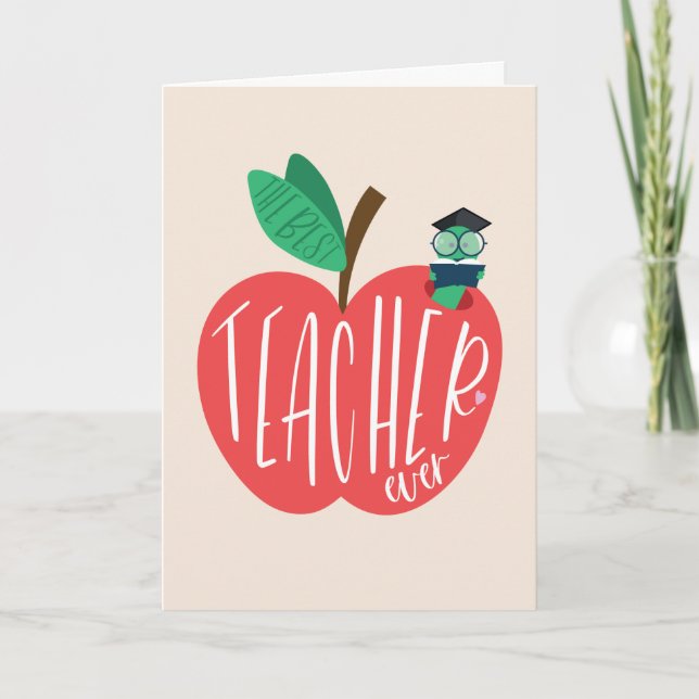 Carte De Remerciements Meilleur Enseignant Jamais, Professeur Appréciatio (Devant)