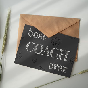 Carte De Remerciements Meilleur entraîneur de volley-ball Chalkboard