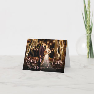 Carte De Remerciements Meilleur jour jamais Script mignon Photo Mariage M
