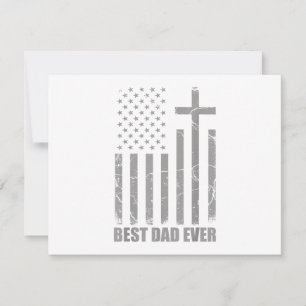 Carte De Remerciements Meilleur Papa Chretien Patriotique Drapeau USA Gro