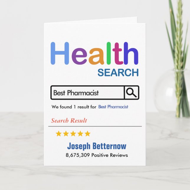 Carte De Remerciements Meilleur pharmacien Dons Amusants (Devant)