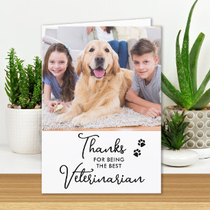 Carte De Remerciements Meilleur vétérinaire personnalisé chien animal de