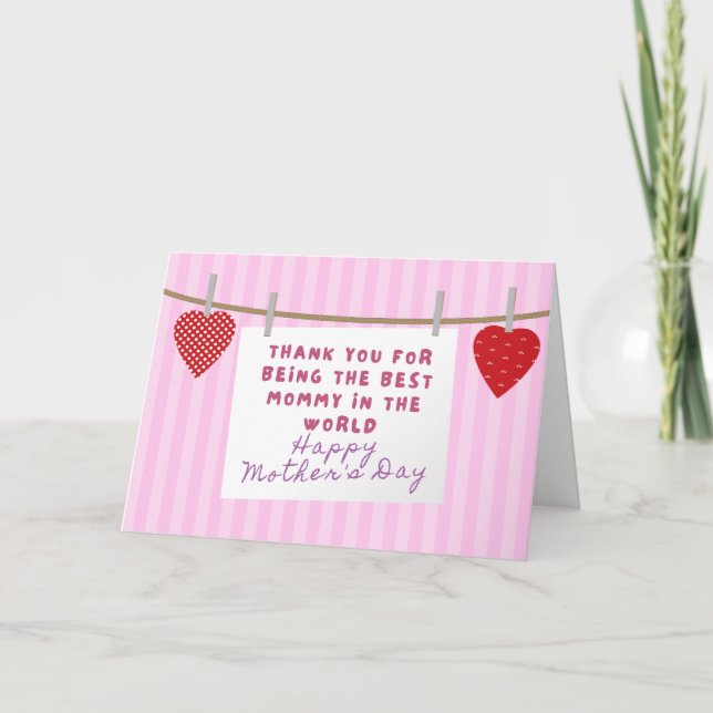 Carte De Remerciements Meilleure maman au monde Fête des mères (Devant)