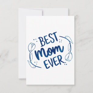 Carte De Remerciements Meilleure Maman Toujours Fête des mères Bleu Flora