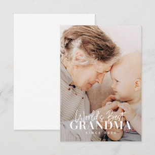 Carte De Remerciements Meilleure Mamie du Monde depuis 20XX Simple Chic P