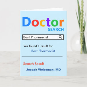 Carte De Remerciements Meilleure recherche de pharmacien drôle et mignonn