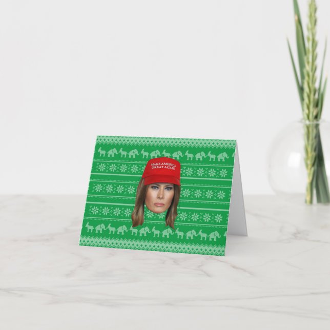 Carte De Remerciements Melania Trump MAGA Noël (Devant)