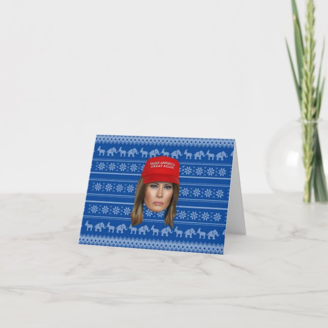 Carte De Remerciements Melania Trump MAGA Noël (Devant)