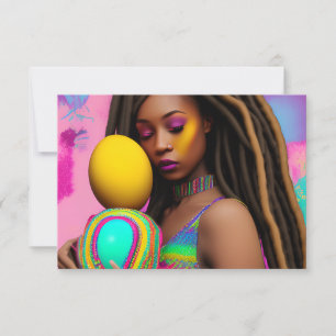 Carte De Remerciements Melanin Easter Rainbow Spring Sista Girl Birthday