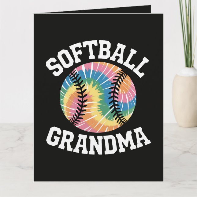 Carte De Remerciements Mémé de softball (Devant)