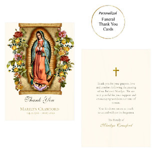 Carte De Remerciements Mémorial catholique de Notre-Dame de Guadalupe