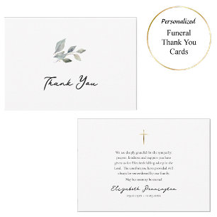Carte De Remerciements Mémorial chrétien orthodoxe de verdure simple