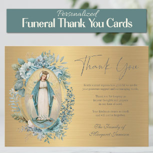 Carte De Remerciements Mémorial des funérailles florales de la Vierge cat