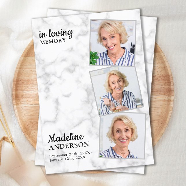 Carte De Remerciements Mémorial en mémoire d'amour 3 photo Sympathie funé (Créateur téléchargé)