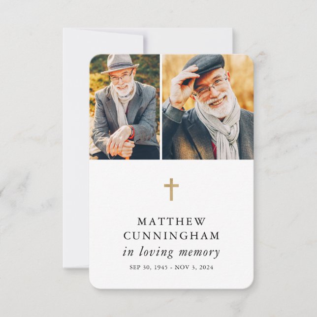 Carte De Remerciements Mémorial en mémoire d'amour Moderne simple prière (Devant)