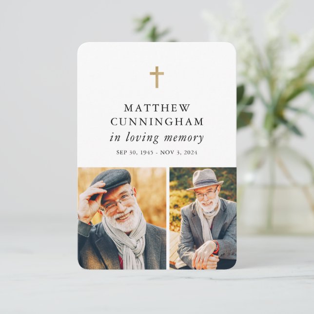 Carte De Remerciements Mémorial en mémoire d'amour Moderne simple prière (Debout devant)