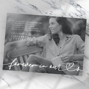 Carte De Remerciements Memorial Forever Hearts Simple Photo moderne