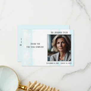 Carte De Remerciements Mémorial funéraire bleu de la famille