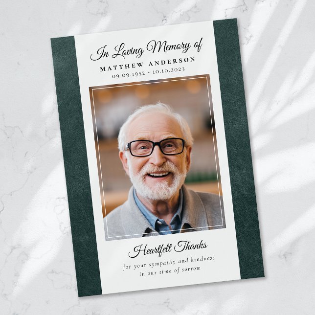 Carte De Remerciements Mémorial funéraire de conservation de la photo en  (Créateur téléchargé)