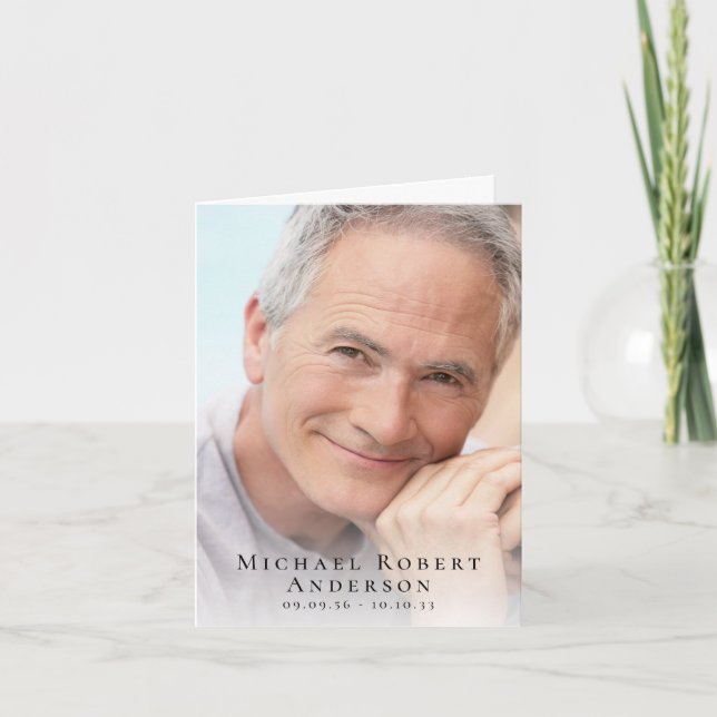 Carte De Remerciements Mémorial funéraire de Sympathie Photo Simple (Devant)