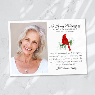 Carte De Remerciements Mémorial funéraire du cardinal rouge