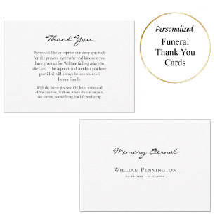 Carte De Remerciements Mémorial funéraire minimaliste chrétien orthodoxe 