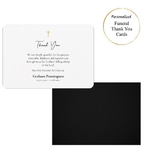 Carte De Remerciements Mémorial funéraire orthodoxe chrétien minimaliste