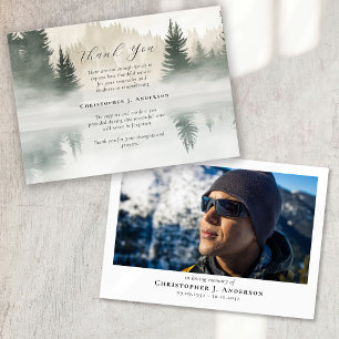 Carte De Remerciements Mémorial funéraire Sympathie pour la forêt du lac