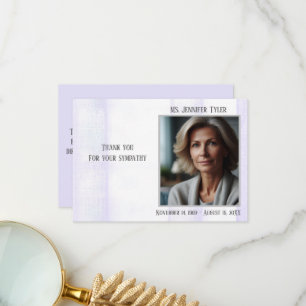 Carte De Remerciements Mémorial funéraire violet de la famille