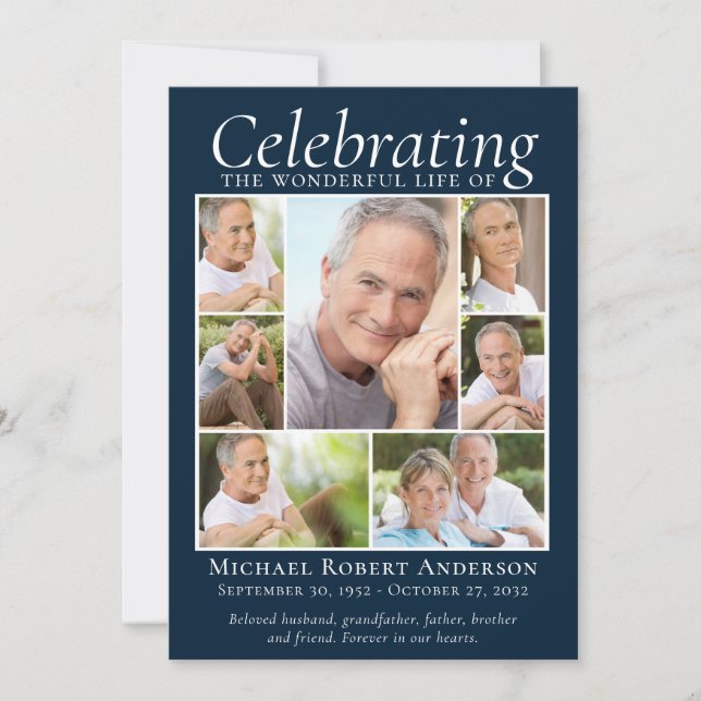 Carte De Remerciements Memorial Hommage Photo Collage Keepsaké (Devant)