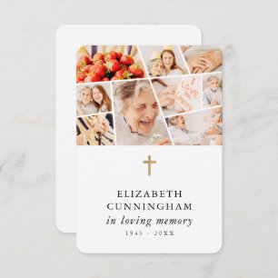 Carte De Remerciements Memorial Modern Simple 9 Photos Prière