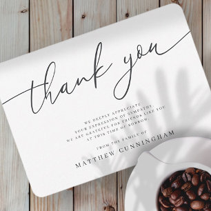 Carte De Remerciements Memorial Modern Simple Minimalist In Loving Memory