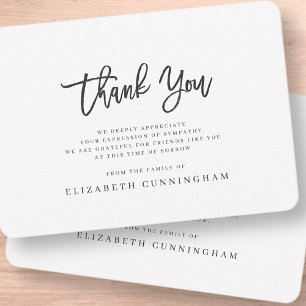 Carte De Remerciements Mémorial Moderne Simple Minimaliste En Mémoire Amo