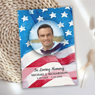 Carte De Remerciements Mémorial patriotique États-Unis Drapeau photo Funé